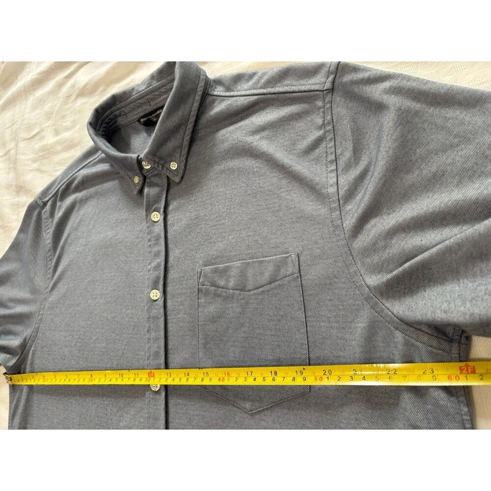 Banana Republic Slim Fit Polo Shirt Men's XL Blue Button Front Short Sleeve
